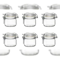 Bormioli Rocco 6er Set Bügelglas FIDO, 200 ml, klein, zur Aufbewahrung oder als Dessertglas, spülmaschinenfest