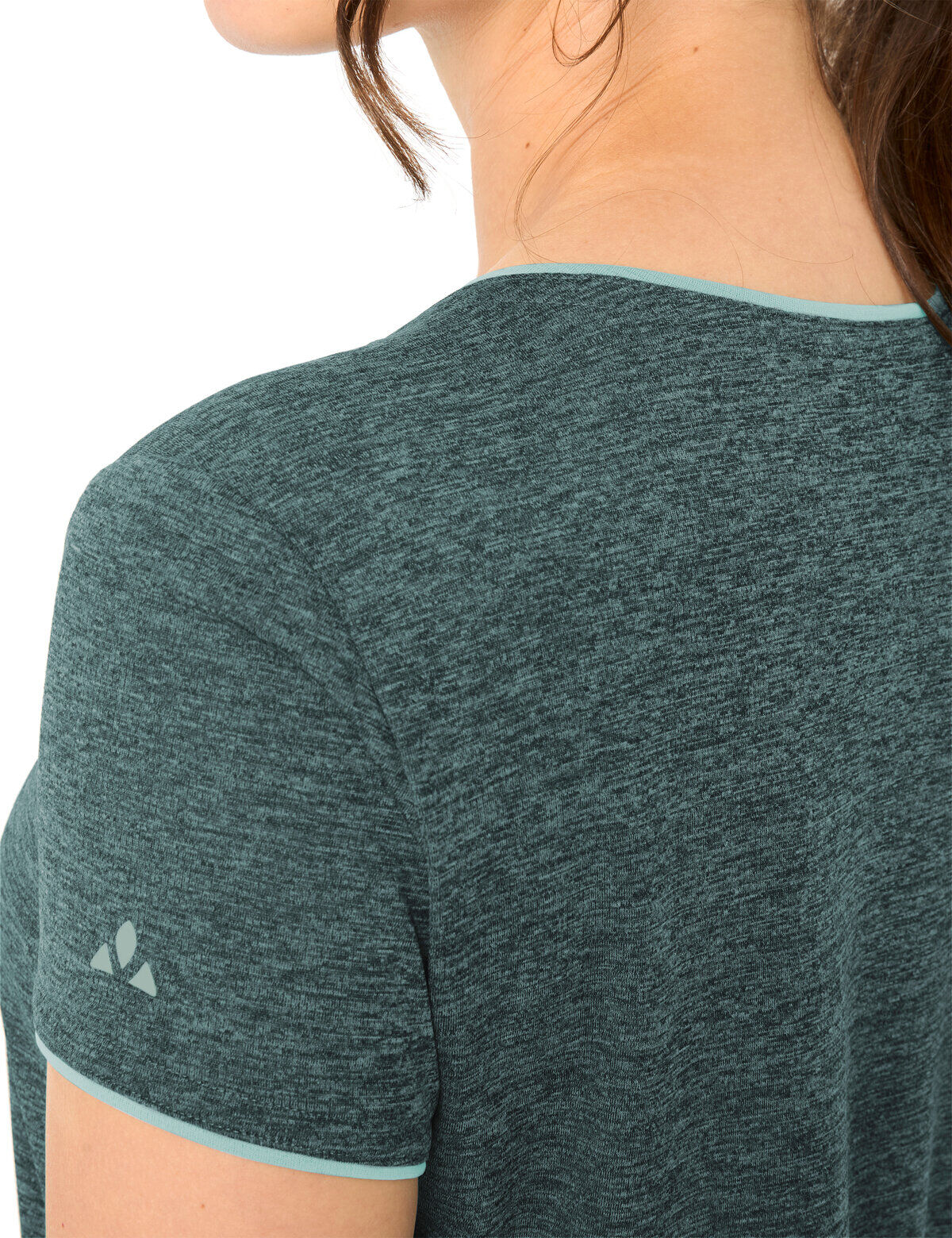 Funktionsshirt VAUDE "Women's Essential T-Shirt", Damen, Gr. 36, grün (deep pond), Obermaterial: 100% Polyester, slim fit normal, Rundhals, Shirts Funktionsshirt, sportlicher Stil, mit Rundhalsausschnitt, schnell trocknend deep pond 36