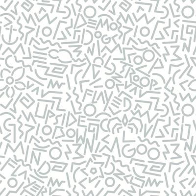Grey & White Stranger Things Doodles Peel and Stick Wallpaper by RoomMates