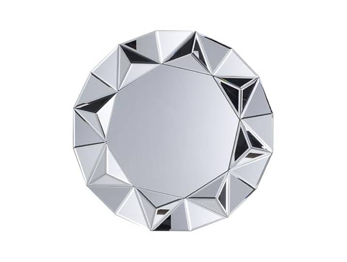 Beliani Wandspiegel im Glamour Stil rund Dia. 70 cm Silber Habay
