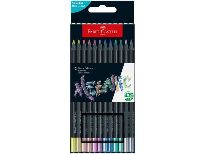Faber Castell Black Edition Buntstifte Metallic 12 Stück