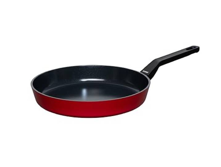 Kelomat 3503-376, Bratpfanne, 28cm Durchmesser, EVO RED, keramische Antihaft-Versiegelung, Induktion, LBH 48.9x29.3x4,5 Gewicht 1.384kg, ergonomischer Kunststoffgriff, mit Flammschutz (28 cm)