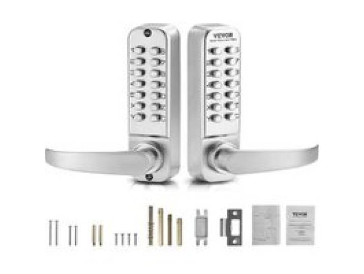 VEVOR mechanisches schlüsselloses Türschloss mit doppelseitiger Tastatur (14 Tasten), schlüsselloses Türschloss aus Edelstahl, eingebautes Codeschloss für Haus Büro Außenzaun Garage