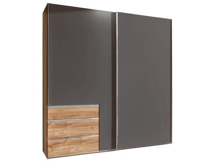 Schwebetürenschrank mit Laden 250cm Level 36a, Graphit/Eiche