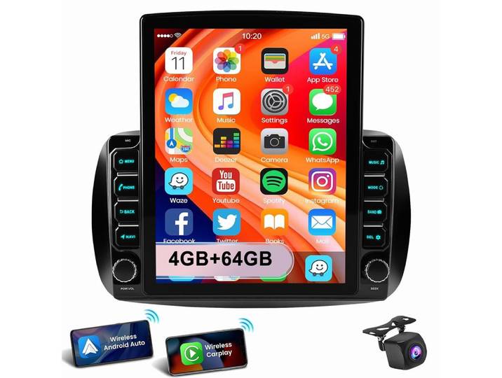ESSGOO 9,7” Für Mercedes Smart Forfour Fortwo 453 Carplay GPS Autoradio Autoradio (RDS, Digitalradio (DAB), FM)