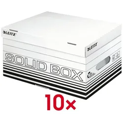 Leitz Aufbewahrungsschachtel mit Klappdeckel »Solid Box S 6117« weiß, 26.5x19.5x37 cm