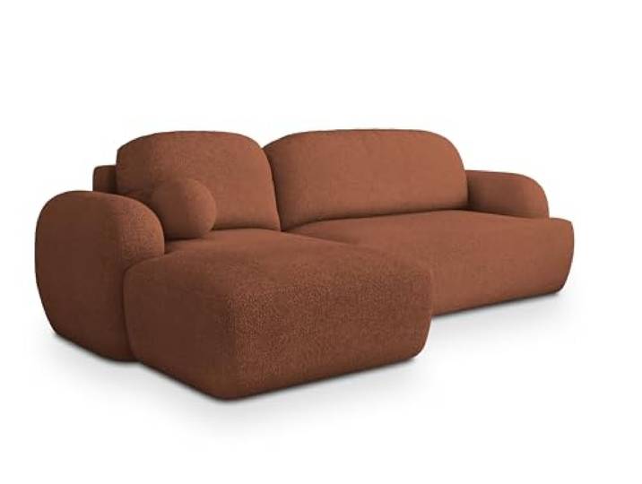 Masseno Ecksofa MODENZA N L-S mit Schlaffunktion L-Form, Sofa mit Bettkasten, Wohnzimmersofa, Couch, Soffa, Bettsofa, Couchgarnitur- Orange, Now OR Never 54
