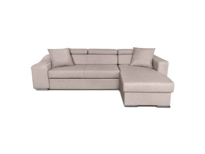 Canapé d'angle convertible en tissu - beige