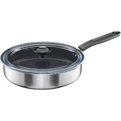 Fiskars PAN SAUTE FF 26CM CER COAT W LID 1072314, Pfanne + Kochtopf, Silber