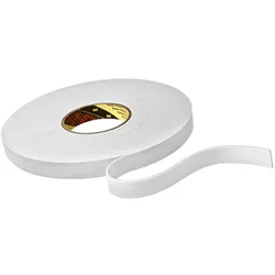 3M Doppelseitiges PE-Schaumstoff-Klebeband mit Acrylat-Klebstoff 9515W, Weiß, 6 mm x 33 m, 1,5 mm