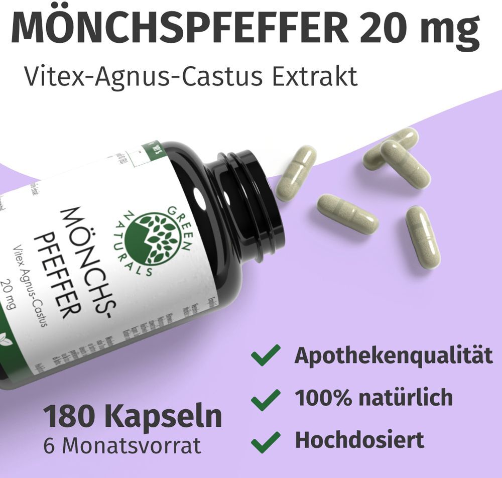 Green Naturals Mönchspfeffer 20mg hochdosiert Kps. 180 St Kapseln