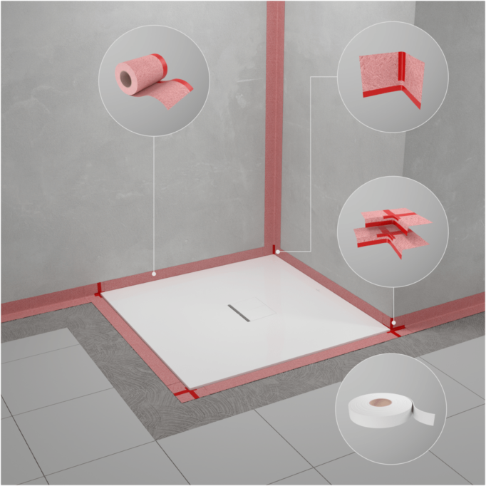 Villeroy und Boch Dichtsystem U94091100 für alle Duschwannenmodelle, für Einbau