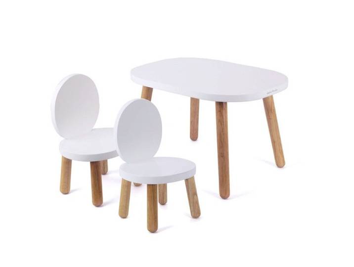 Ensemble Table et Chaises Enfant - Ovaline - Blanc - 1-4 ans