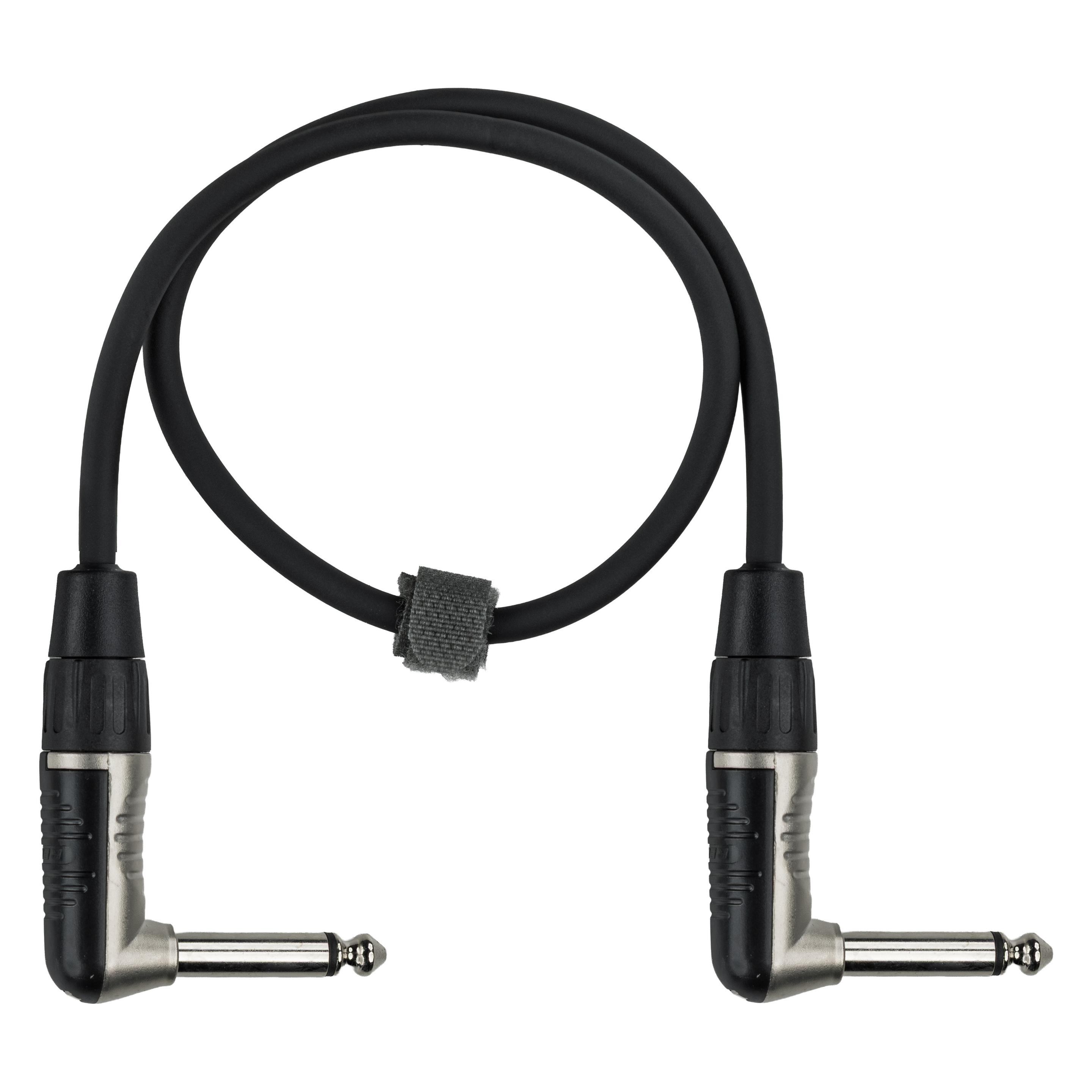 Fuj Tek 6.3 mm TS Male Instrument Cable with Angled Connectors, 0.5 m (0.50 m) (6,3 mm TS - 6,3 mm TS, 0,5 m, 2x angle plug)