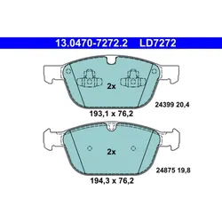 Bremsbelagsatz Scheibenbremse ATE 13.0470-7272.2 für Volvo XC60 I Xc90 Van