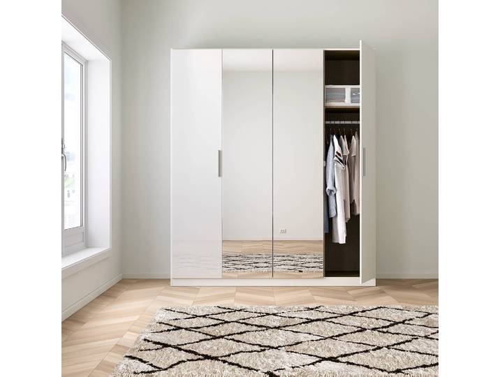 Drehtürenschrank I 181 x 210cm Weiß/Alpinweiß