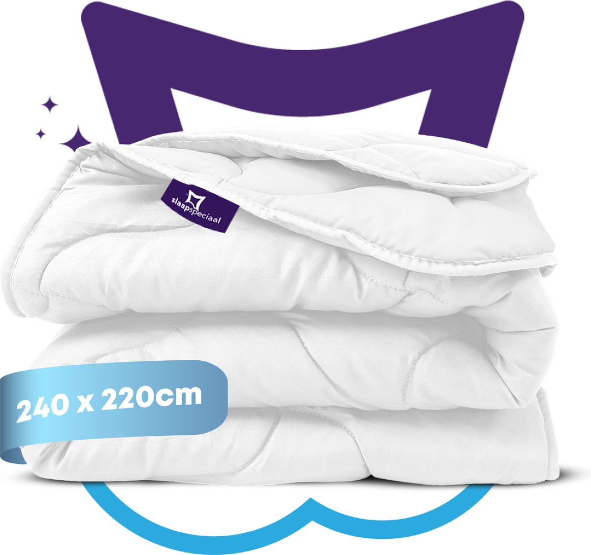 Slaapspeciaal Zomerdekbed Essential White Series, Lits Jumeaux, 240 x 220 cm, Anti-allergie en Ademend