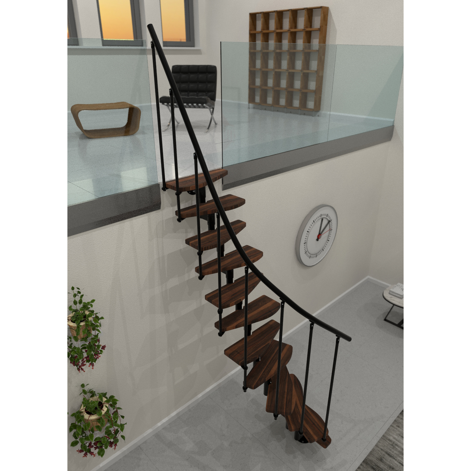 Minka Raumspartreppe Monte Carlo 35 - 293,8cm Geschosshöhe Walnuss Schwarz