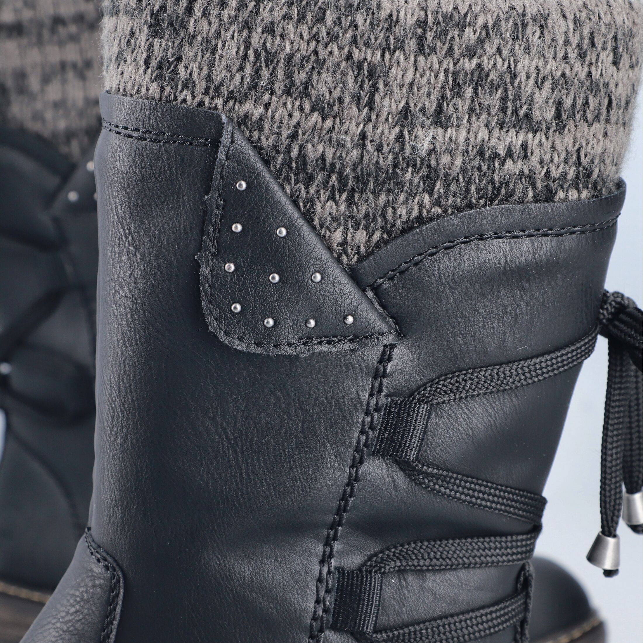 Winterstiefel RIEKER, Damen, Gr. 40, Warmfutter, schwarz, Lederimitat, Textil, Schuhe Winterstiefel, Winterboots, Profilsohle, Warmfutter, mit Rieker-TEX