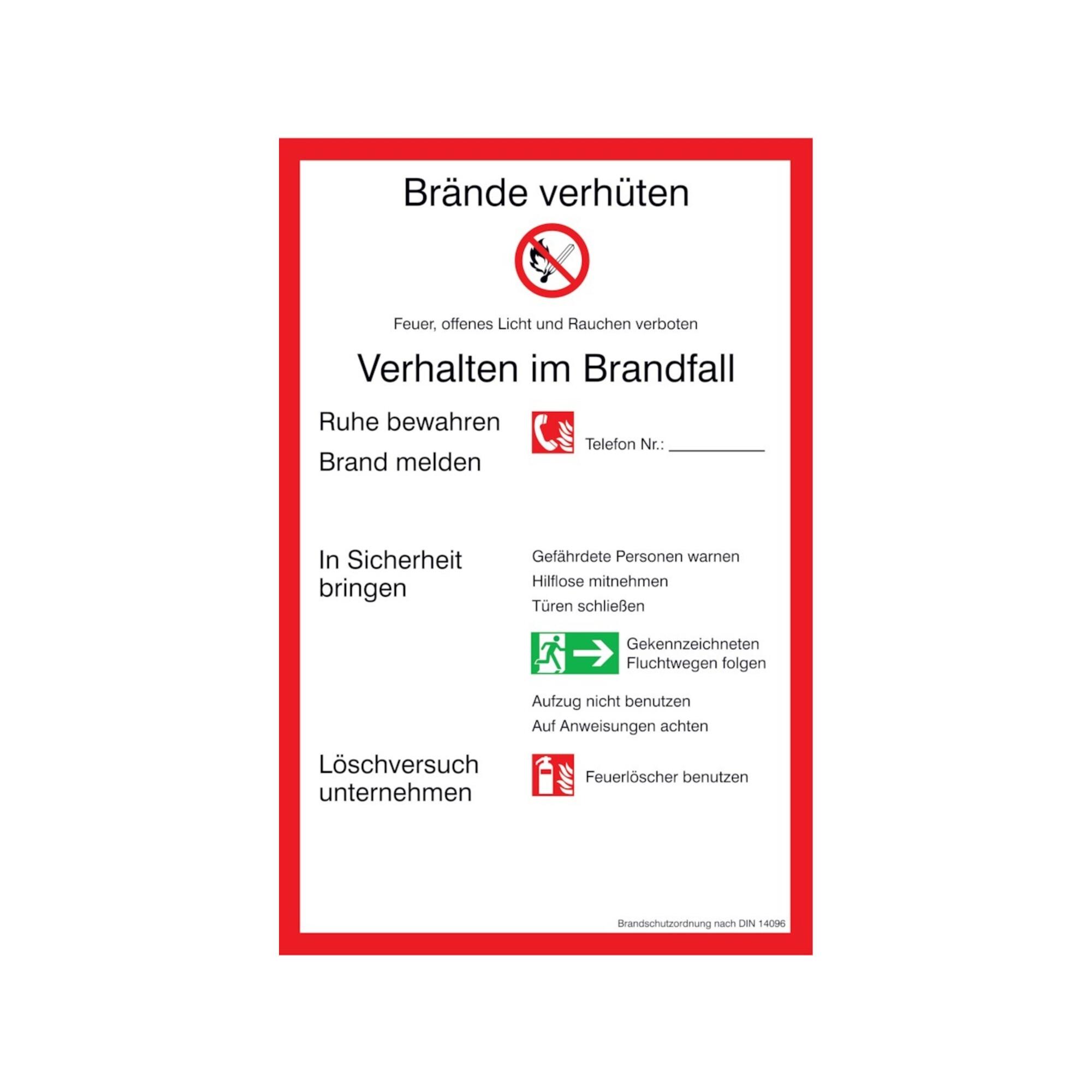 SafetyMarking Verbotsschild Aluminium B200xH300 mm Brandschutzverordnung BRD ; wolk (15.A5960)