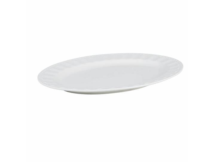 Ovaler Servierteller aus Porzellan, weiß