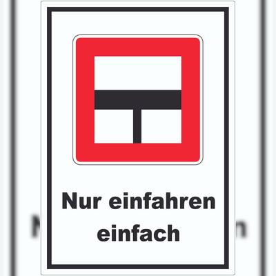 HB-Druck Nur einfahren in die Hauptwasserstraße wenn niemand behindert wird Aufkleber mit Symbol und Text A8 (52x74mm)