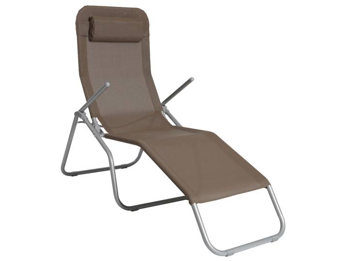 Gartenliege MERXX XXL , grau (silberfarben, fläche: taupe), Obermaterial: 100% Polyester, Gartenliegen, Gartenliege, Stahl/Textil, inkl. Kopfkissen