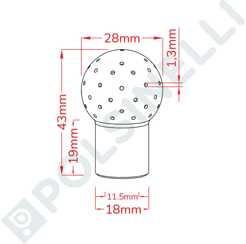Polsinelli Boule de Lavage Inox Ø28 Perforée