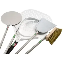 Giemme Spoleto - Professionelles 5-teiliges Pizzaschaufel-Set, Platte 36 cm, Griff 150 cm