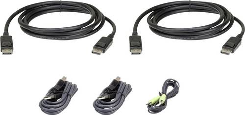 ATEN KVM Anschlusskabel [1x DisplayPort Stecker, USB 2.0 Stecker A, Klinkenstecker 3.5mm - 1x USB 2.0 Buchse B, Klinkenstecker