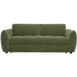 Design-Schlafsofa 3-Sitzer aus Stoff mit strukturierter Samtoptik Khaki-Grün WONDER