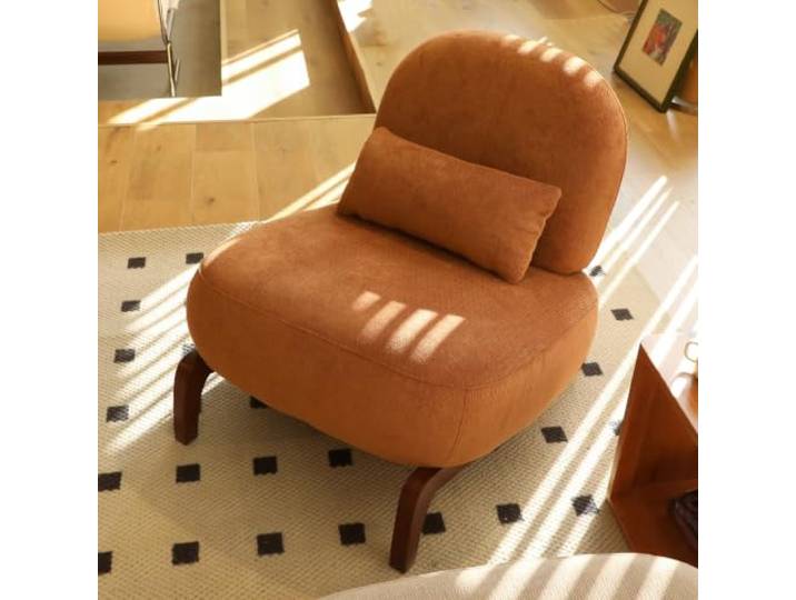 Loungesessel Aus Samt für Wohnzimmer, Armlehnenlos Samt-Wohnzimmerstuhl mit weichem Kissen