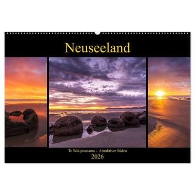 Neuseeland - Attraktiver Süden (Wandkalender 2026 DIN A2 quer), CALVENDO Monatskalender