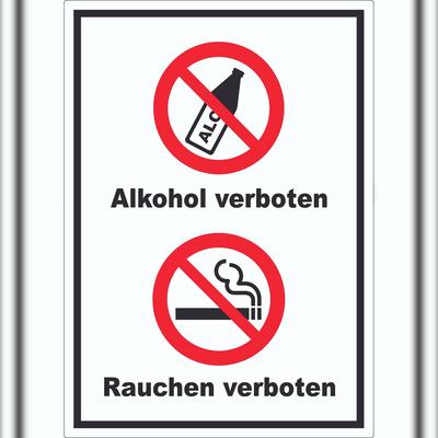 HB-Druck Aufkleber Alkohol Rauchen verboten A2 (420x594mm)
