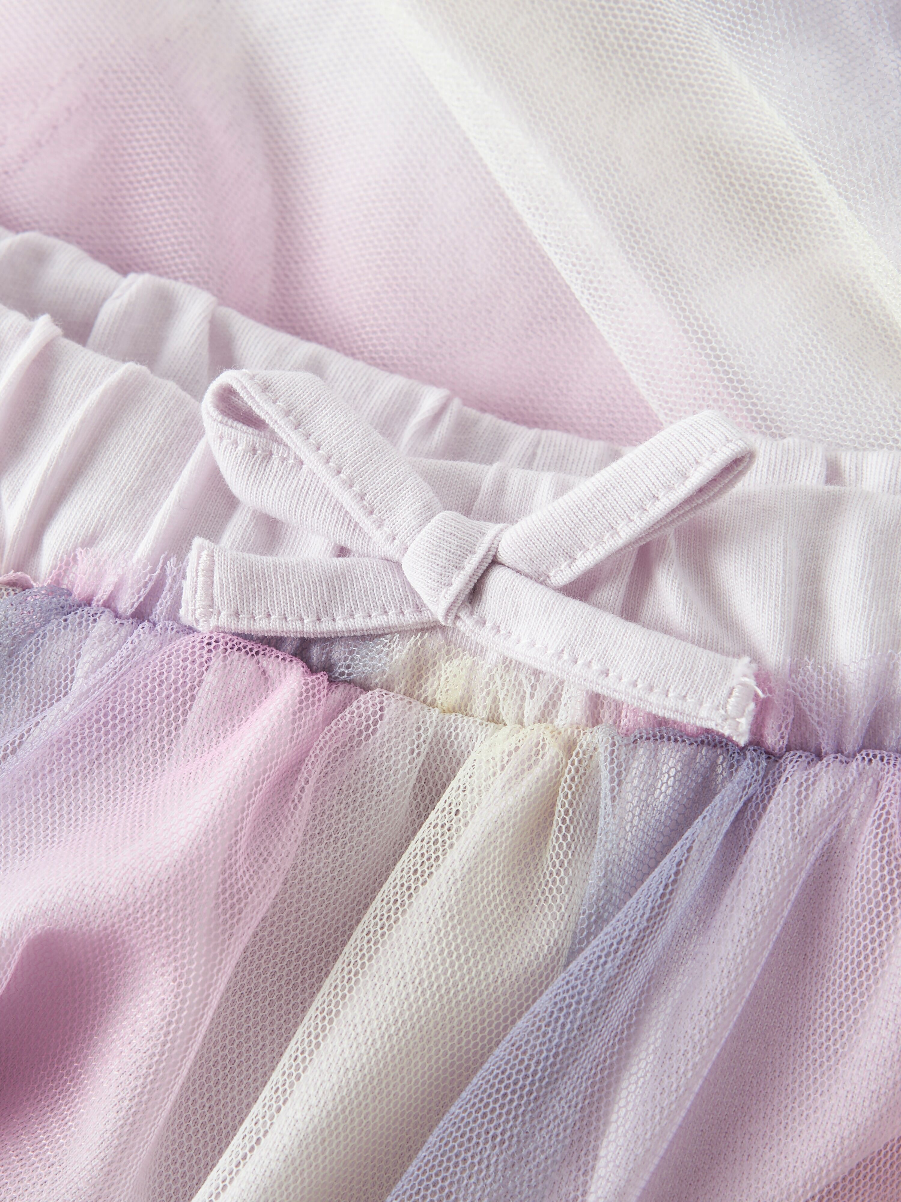 Minirock NAME IT "NMFDOTIANA SKIRT", Mädchen, Gr. 116, bunt (lavender fog), Tüll, Obermaterial: 100% Polyester, gestreift, Basic mini, Röcke Minirock lavender fog 116