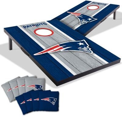 Skip's Garage New England Patriots NFL Compact 2x3 Tailgate Cornhole Board Set