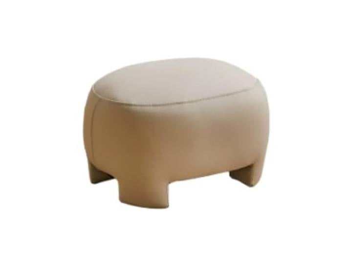 DANNMPX Sitzhocker Wohnzimmer Vielseitiger Fußhocker, Runder Gepolsterter Sitz for Das Wohnzimmer Zusätzliche Sitzplätze(Beige)