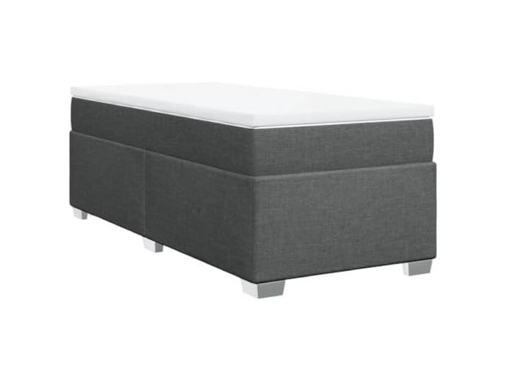 vidaXL Boxspringbett mit Matratze Dunkelgrau 90x200 cm Stoff