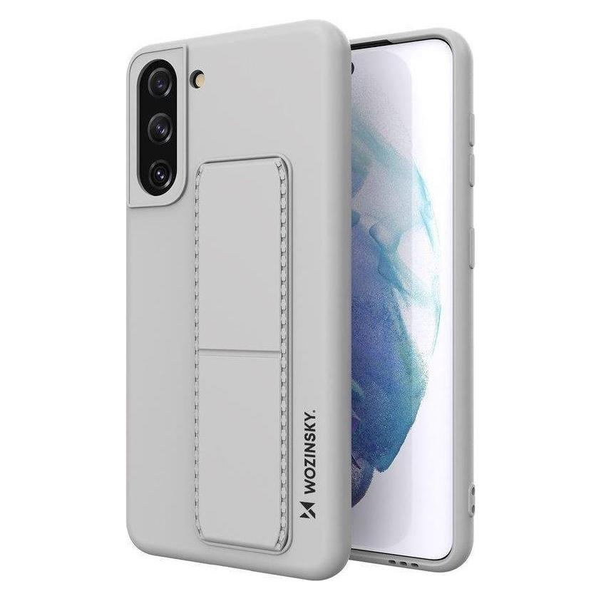 Wozinsky Kickstand Case Silicone Stand Cover for Samsung Galaxy S21 + 5G gray (Samsung Galaxy S21 5G, Samsung Galaxy S21+ 5G) (Wozinsky Kickstand Samsung S21 Plus Gray)
