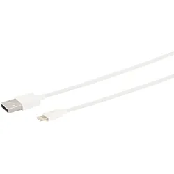 USB-A Ladekabel, 8-Pin, 2.0, PVC, weiß, 3m