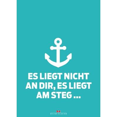 Maritimes Notizbuch (türkis) - Spruch: Es liegt nicht an dir, es liegt am Steg