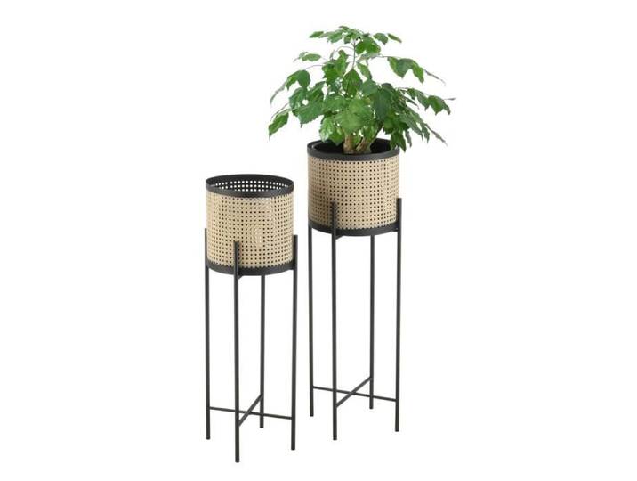 Lot de 2 Supports de Plante - EN.CASA - Colfontaine - Métal - Noir - Design Contemporain