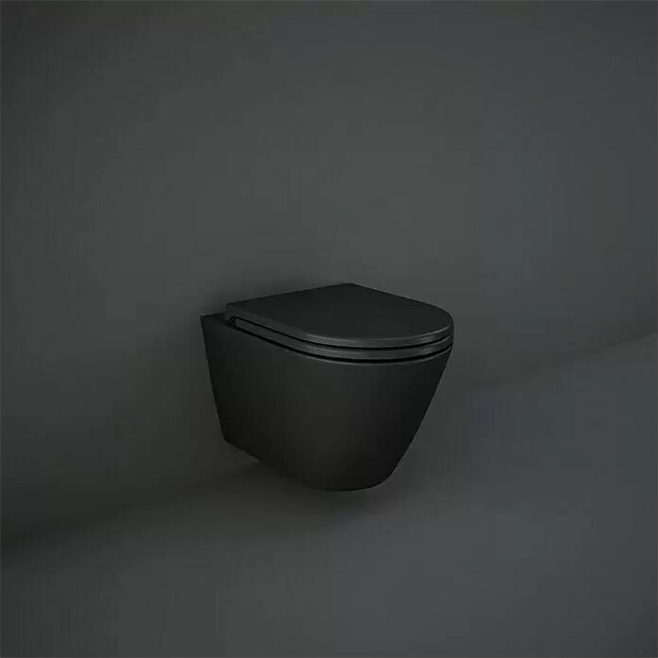 RAK Feeling WC RST23504A spülrandlos wandhängend, schwarz matt