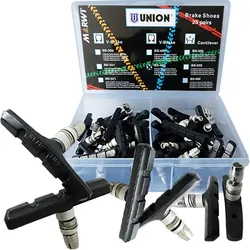 Bremsschuh Union, V-Brake symm, schwarz, 70 mm, 25 Paar in Karton