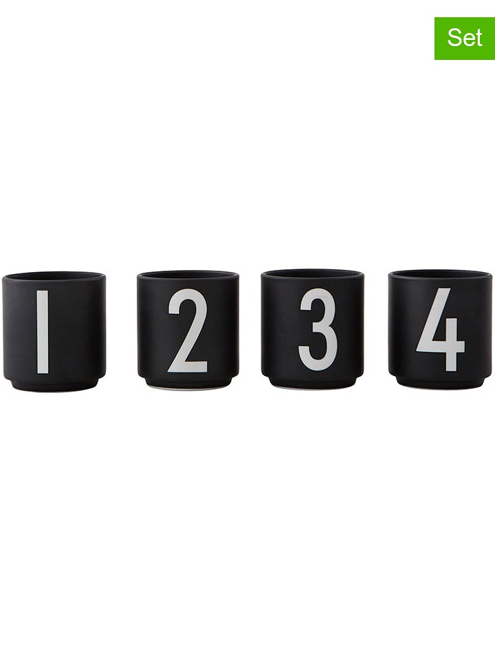Design Letters 4er-Set: Becher in Schwarz - 50 ml - onesize