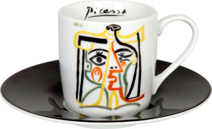 Könitz Espressokop met onderschaal Picasso Jaqueline met hoed, porselein, 85 ml