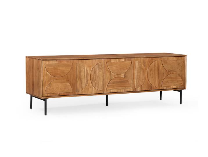 CATANDO TV-Element, Material Massivholz, Akazie honigfarben