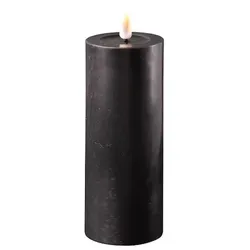 Deluxe Homeart LED Stumpenkerze Real Flame salbei green, 12,5 cm, Ø 5 cm