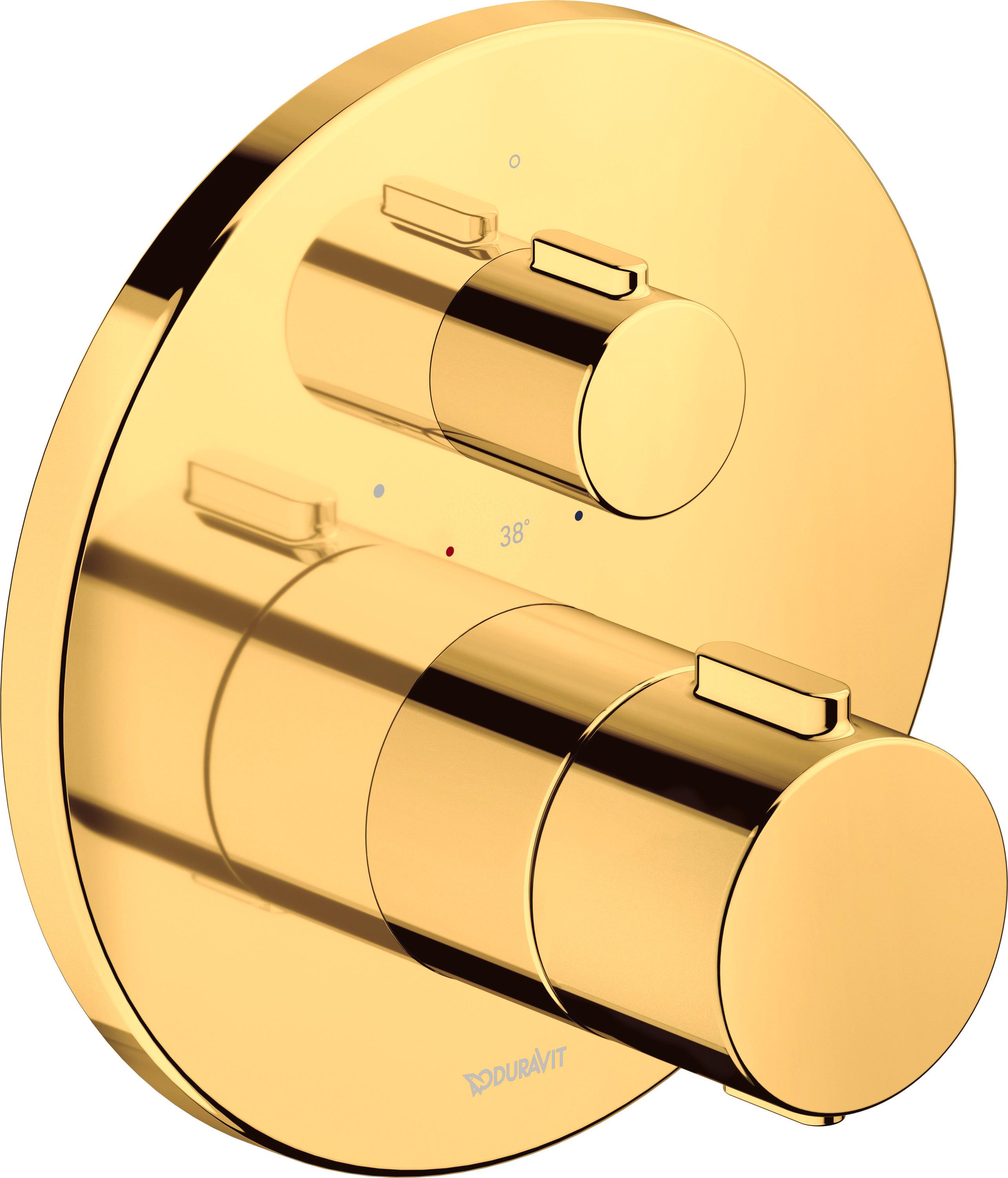 Duravit Fertigmontageset UP-THM, Rosette rund, Gold poliert