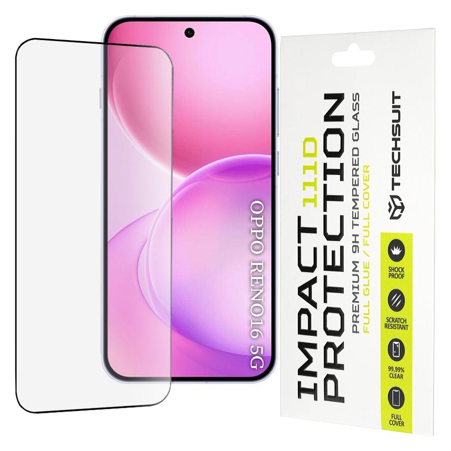 Techsuit - 111D Vollabdeckung / Vollklebeglas - Oppo Reno16 - Schwarz (Oppo Reno 16, Oppo Reno 16 Pro) (71713143)